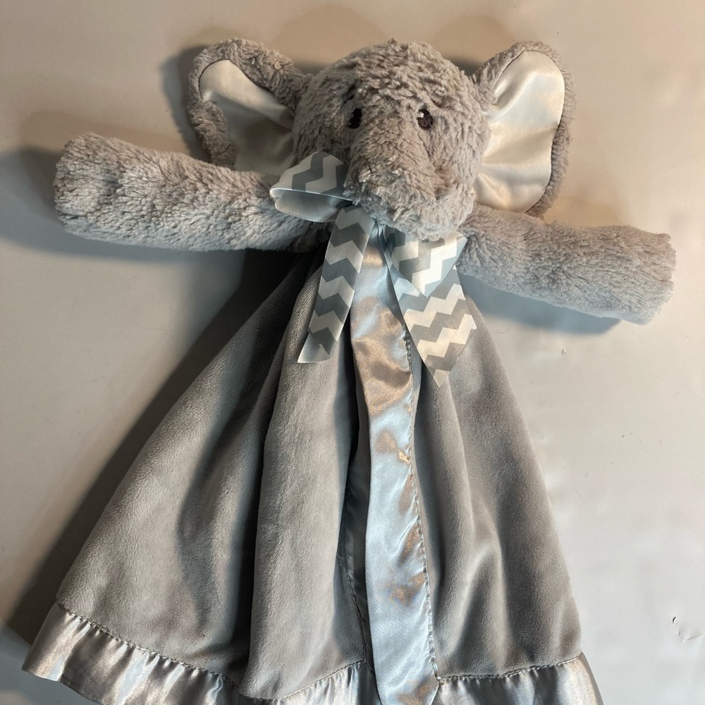 Bearington baby collection grey elephant security blanket